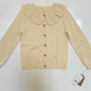 Grayson Collective Girls' Knitted Cardigan Ruffle Collar - Size -5T